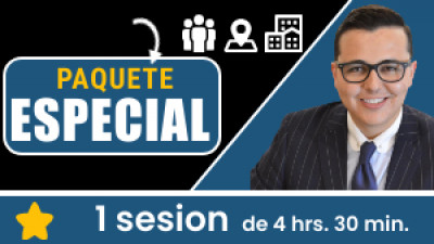 Paquete PRESENCIAL ESPECIAL: Incluye 1 sesión de 4hr. 30min. Tu eres libre de escoger el tema, la fecha, hora, ciudad y domicili